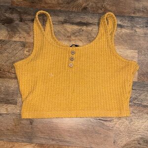 Mustard Yellow Knit Crop Top